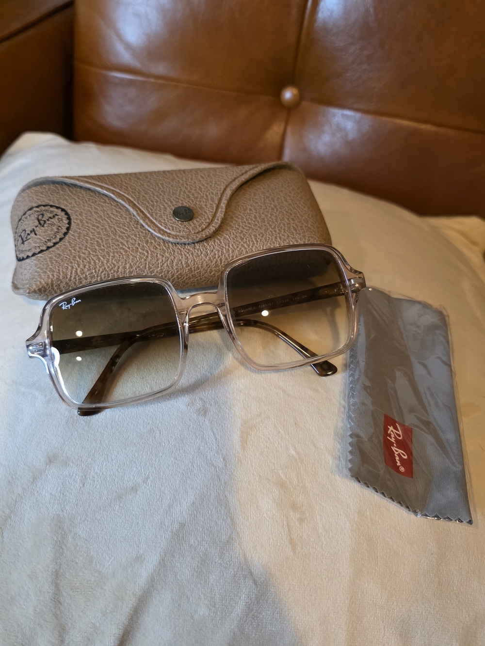 Ray-Ban RB1973 Square II Brown Gradient Sunglasses  Frame  53-20-140 with case